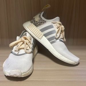 Adidas Cream and Leopard Print Sneakers